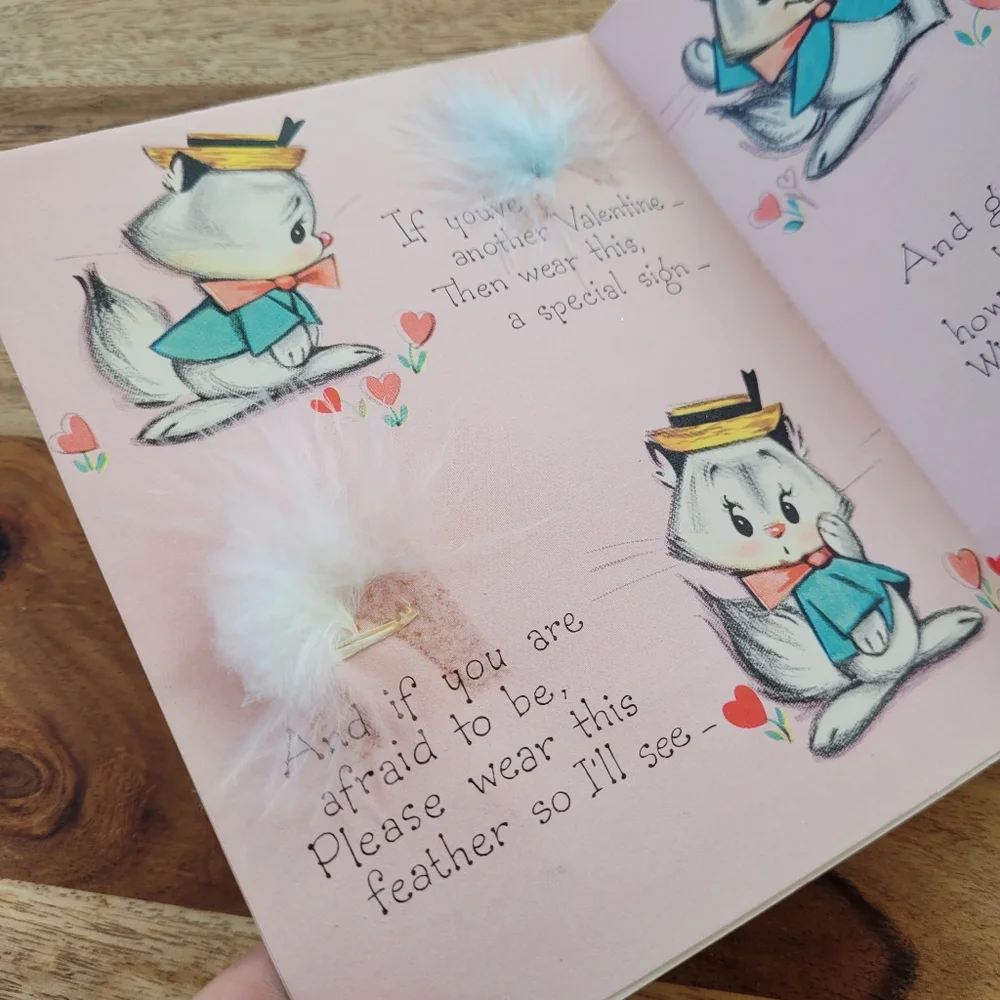 Vintage feather Valentine's Day greeting card